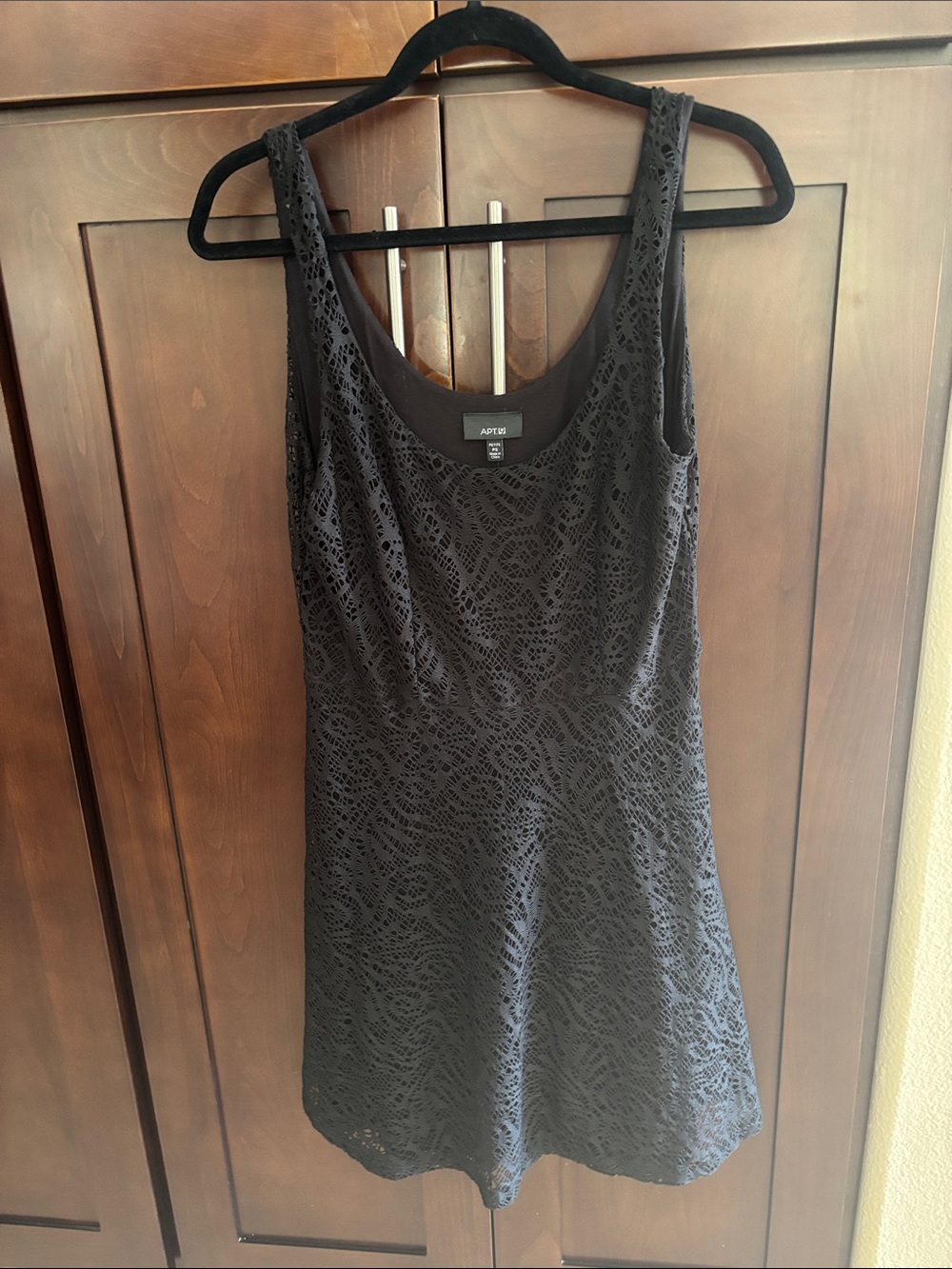 Apt. 9 Black Lace Scoop Neck Fit-and-Flare Dress